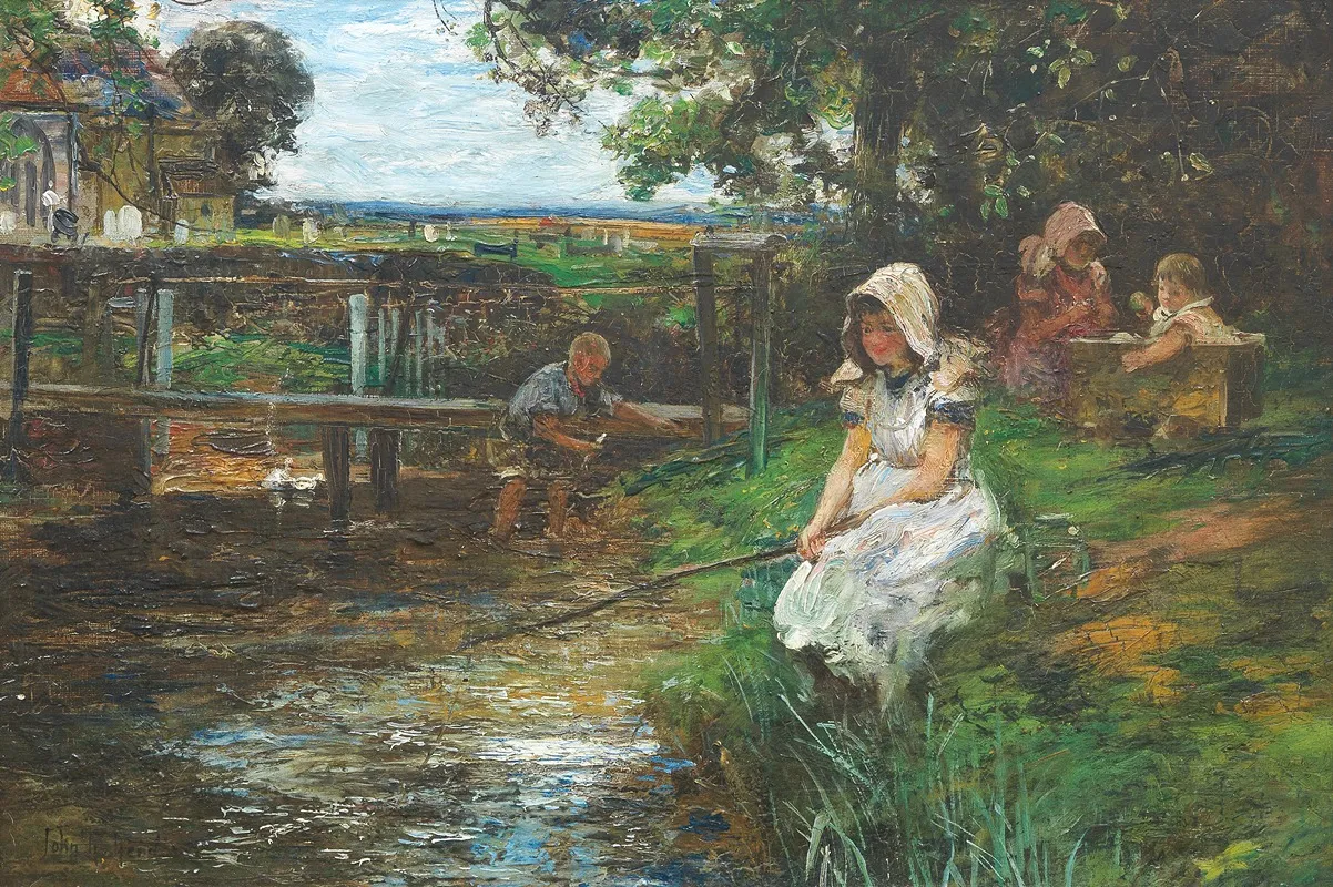 Fishing For Tiddlers Wall Art by John Robertson Reid - High-Resolution Digital Print