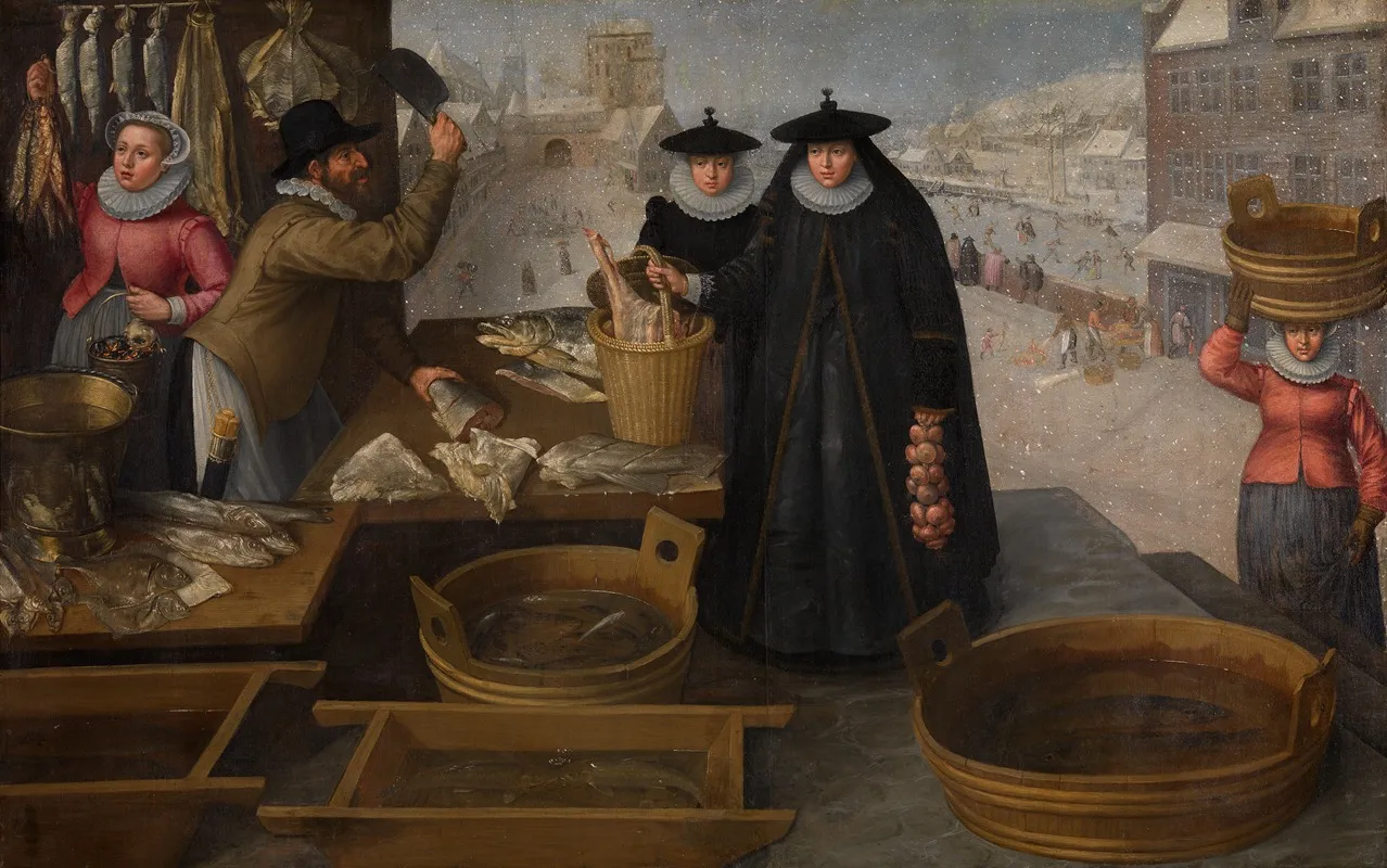 Fishmarket 3 Wall Art by Lucas van Valckenborch - High-Resolution Digital Print