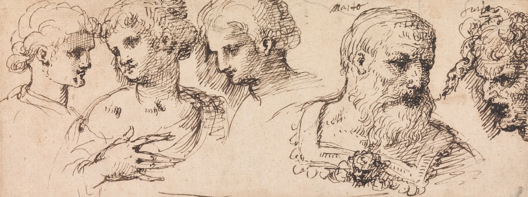 Five Classical Heads Wall Art by Inigo Jones - High-Resolution Digital Print