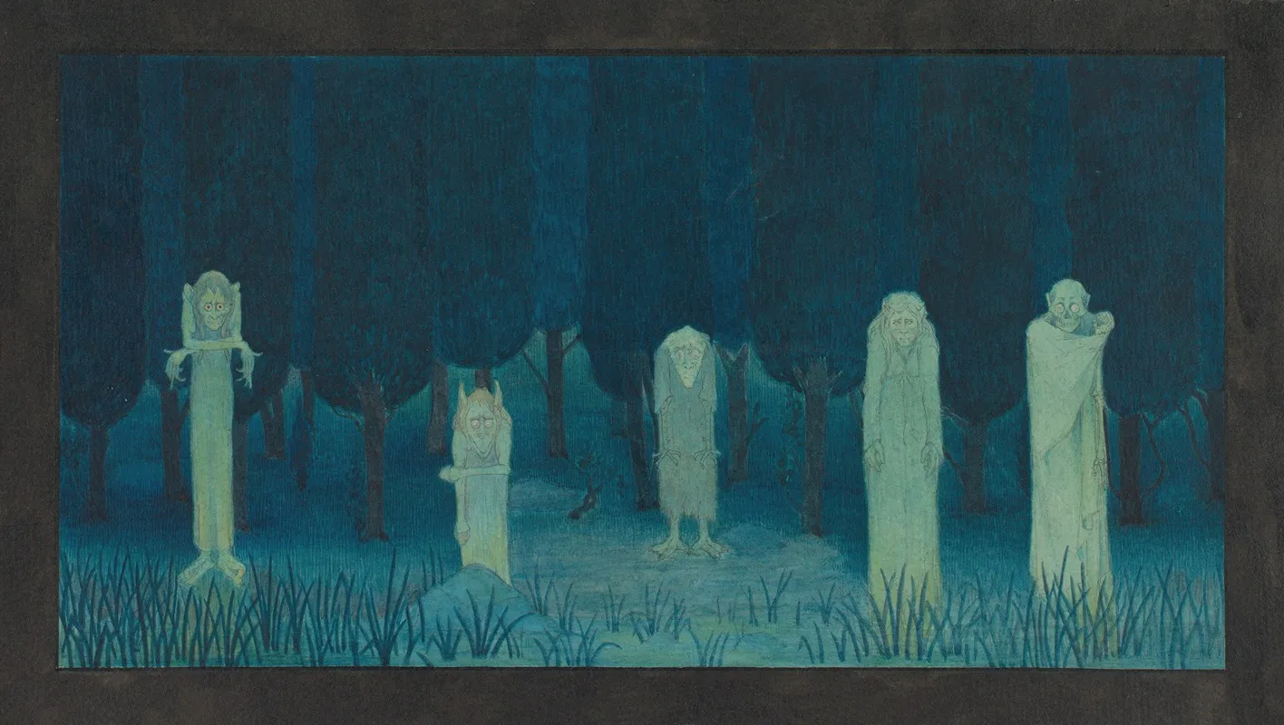 Five Ghouls Wall Art by Herbert Crowley - High-Resolution Digital Print