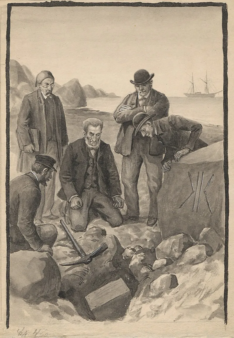 Five Men Have Dug Up A Box Wall Art by Poul Steffensen - High-Resolution Digital Print