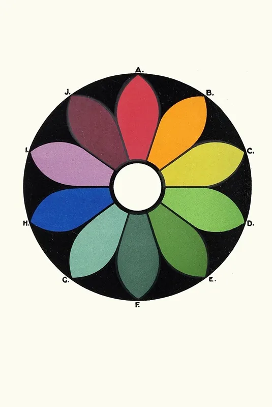 Five Pairs Of Complementary Colours Forming A Chromatic Circle Each Colour Has Its Complementary Directly Opposite Wall Art by James Ward - High-Resolution Digital Print