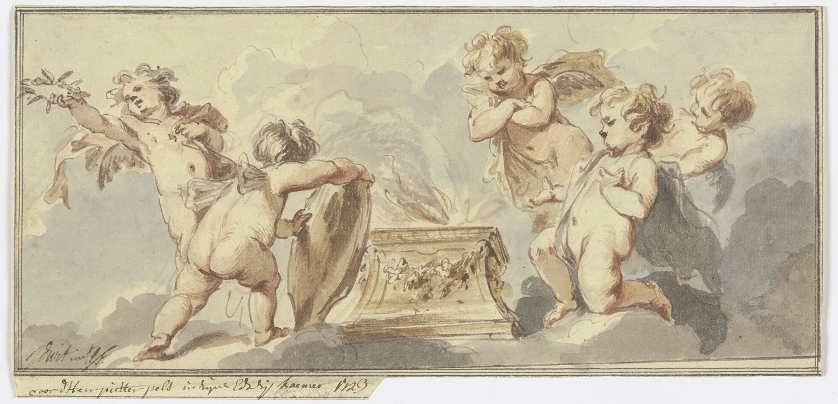 Five Putti At A Sacrificial Altar