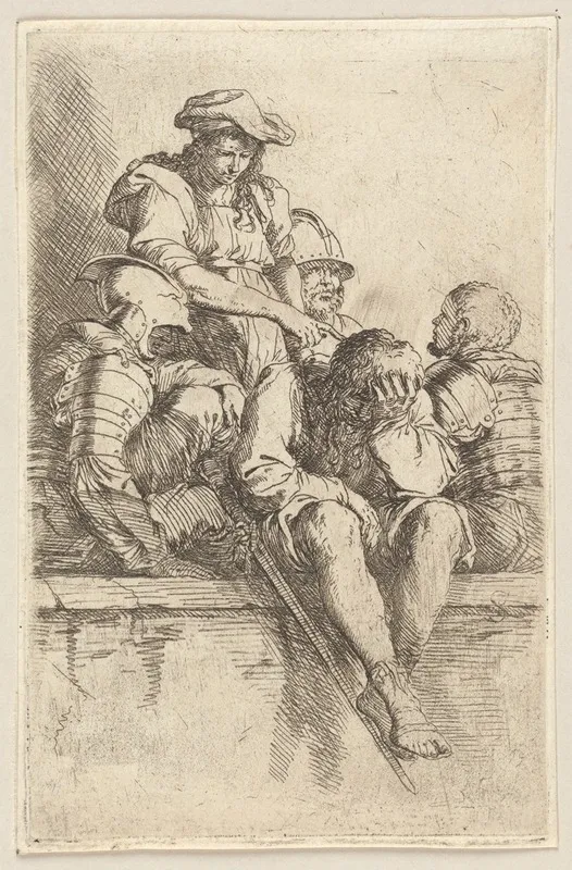 Five Soldiers Wall Art by Salvator Rosa - High-Resolution Digital Print