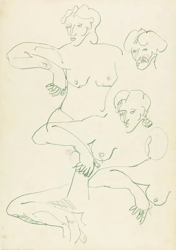 Five Studies Of A Female Figure