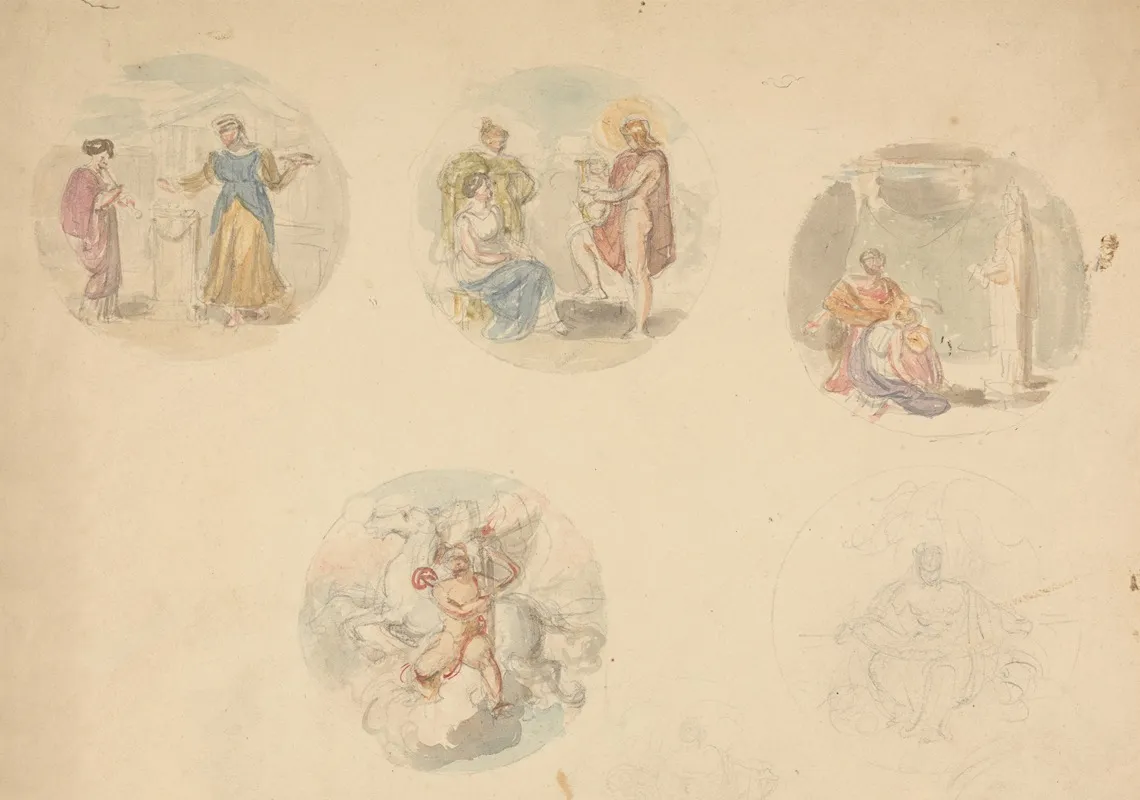 Five Vignettes Of Scenes From Antiquity