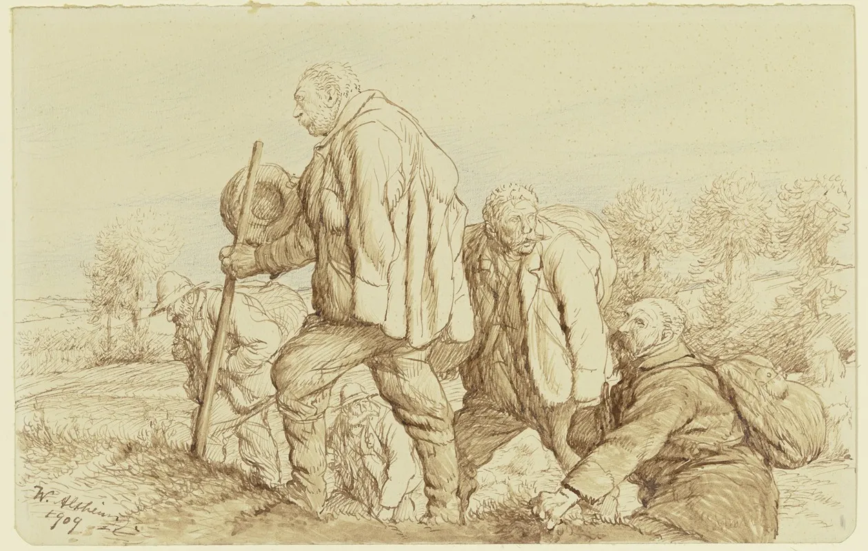 Five Wanderers Wall Art by Wilhelm Altheim - High-Resolution Digital Print