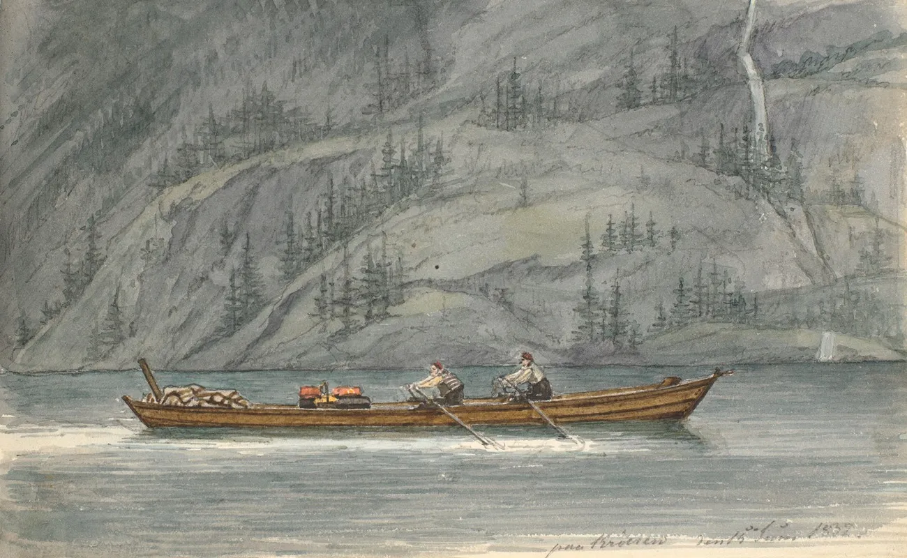 Fjordlandskab Med Robad Kroderen Norge