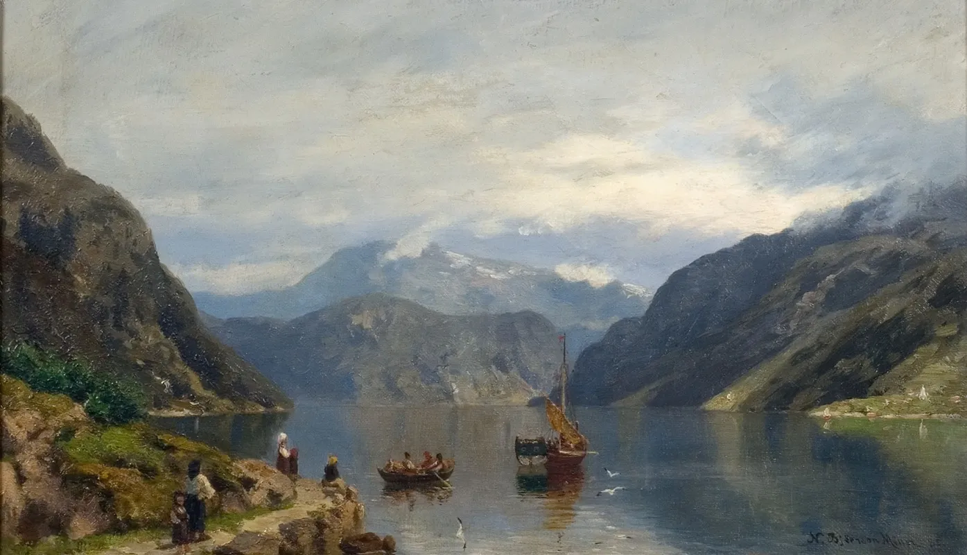 Fjordlandskap Wall Art by Nils Bjørnsen Møller - High-Resolution Digital Print