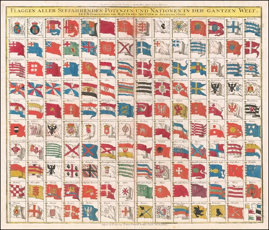 Flaggen Aller Seefahrenden Potenzen Und Nationen In Der Gantzen Welt Wall Art by Tobias Conrad Lotter - High-Resolution Digital Print