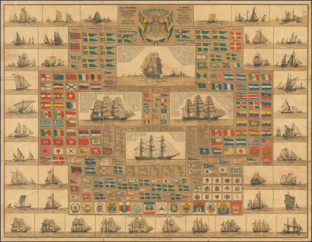 Flaggkarta Wall Art by Jacob Hägg - High-Resolution Digital Print