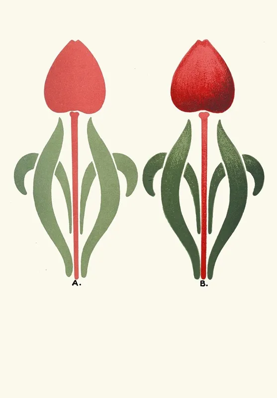 Flat And Uniform Application Of Colours At A And Gradated Effect Of The Same Coloursused With A Full Brush At B Wall Art by James Ward - High-Resolution Digital Print