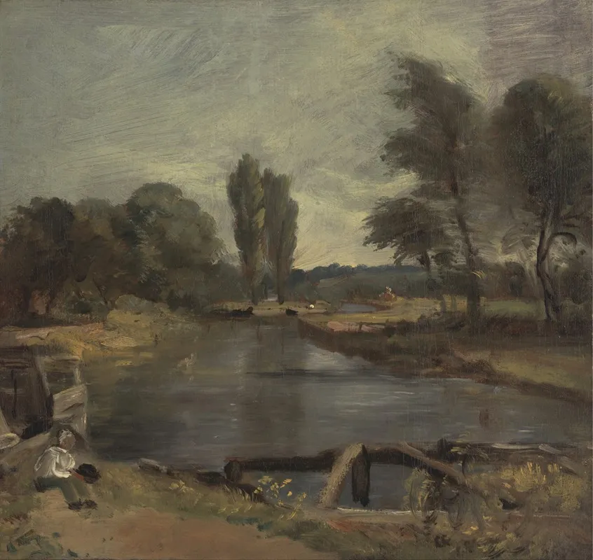 Flatford Lock Wall Art by John Constable - High-Resolution Digital Print
