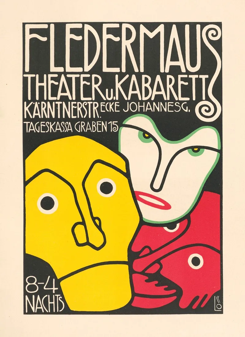 Fledermaus Theater Und Kabarett Wall Art by Bertold Loffler - High-Resolution Digital Print