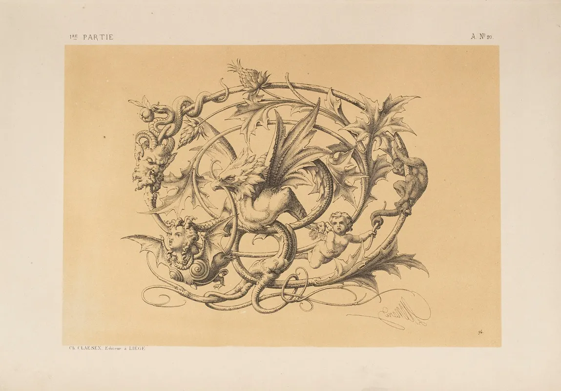 Fleuron Chimerique Wall Art by Michel Liénard - High-Resolution Digital Print