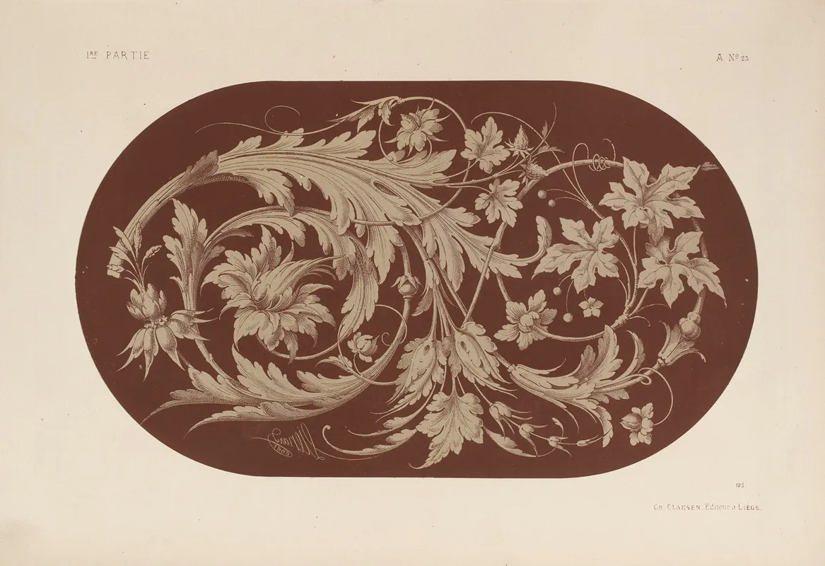 Fleuron Regne Vegetal Wall Art by Michel Liénard - High-Resolution Digital Print