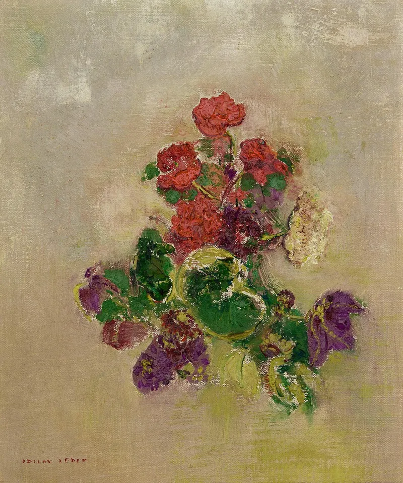 Fleurs Sans Vase Wall Art by Odilon Redon - High-Resolution Digital Print