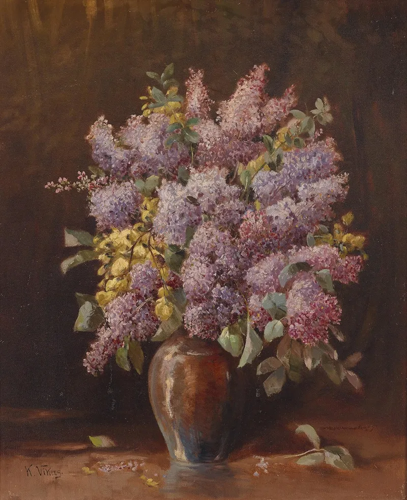 Flieder In Vase Wall Art by Karl Vikas - High-Resolution Digital Print