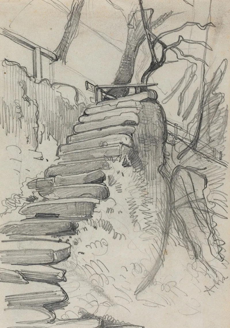 Flight Of Stone Steps In A Garden
