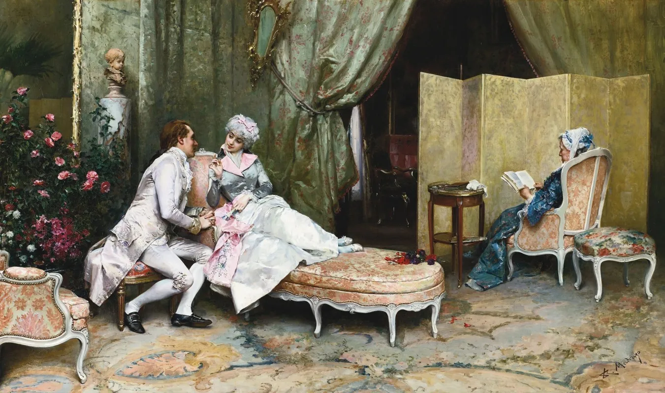 Flirtation 10 Wall Art by Raimundo de Madrazo y Garreta - High-Resolution Digital Print