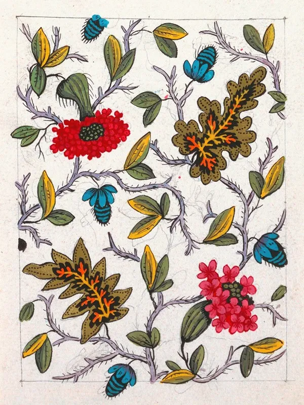 Floral Design For Printed Textile Pl Iv