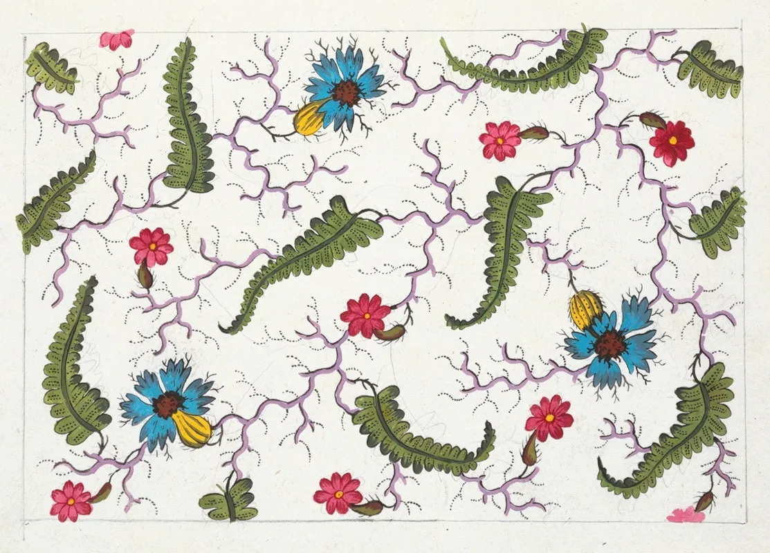Floral Design For Printed Textile Pl Xiv