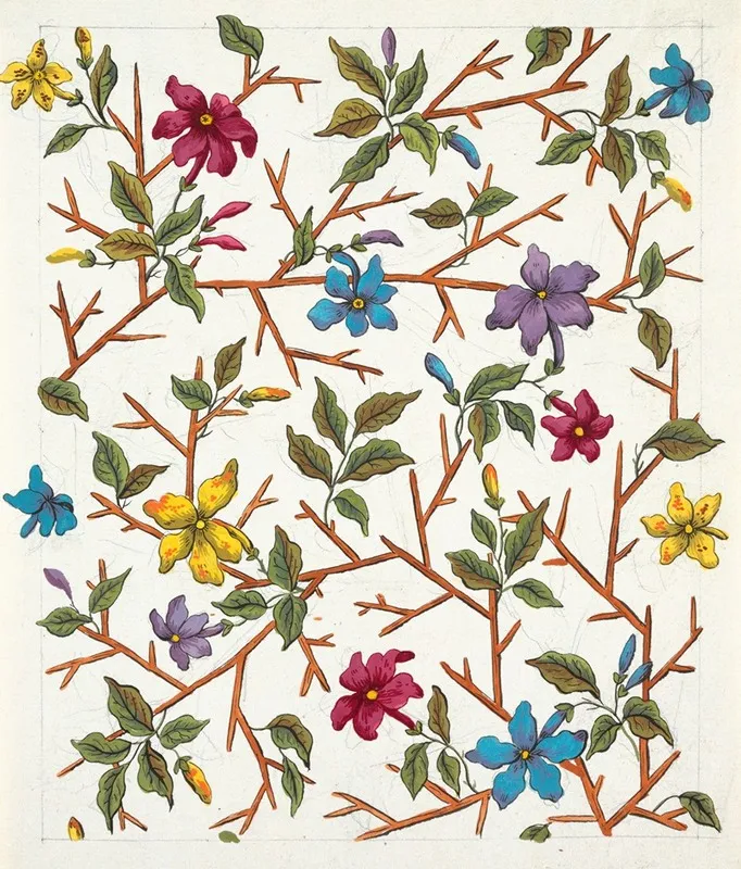 Floral Design For Printed Textile Pl Xix