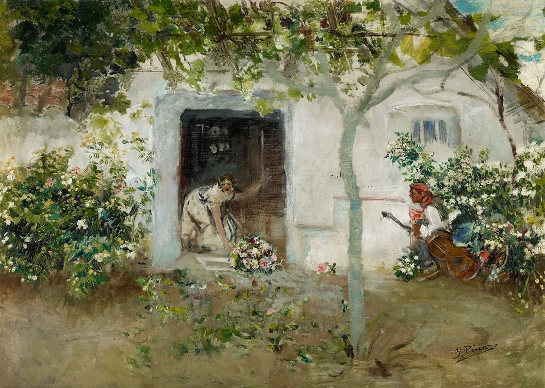 Floral Offerings Wall Art by Ignacio Pinazo Camarlench - High-Resolution Digital Print