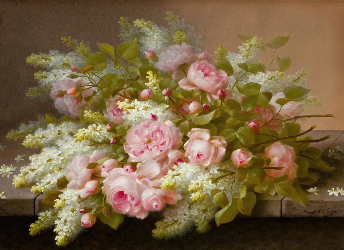 Floral Still Life 13 Wall Art by Raoul M. De Longpré - High-Resolution Digital Print