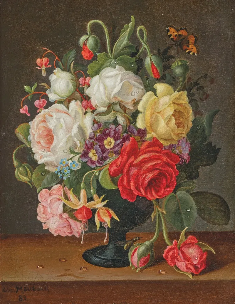 Floral Still Life 15 Wall Art by Christian Juel Möllback - High-Resolution Digital Print