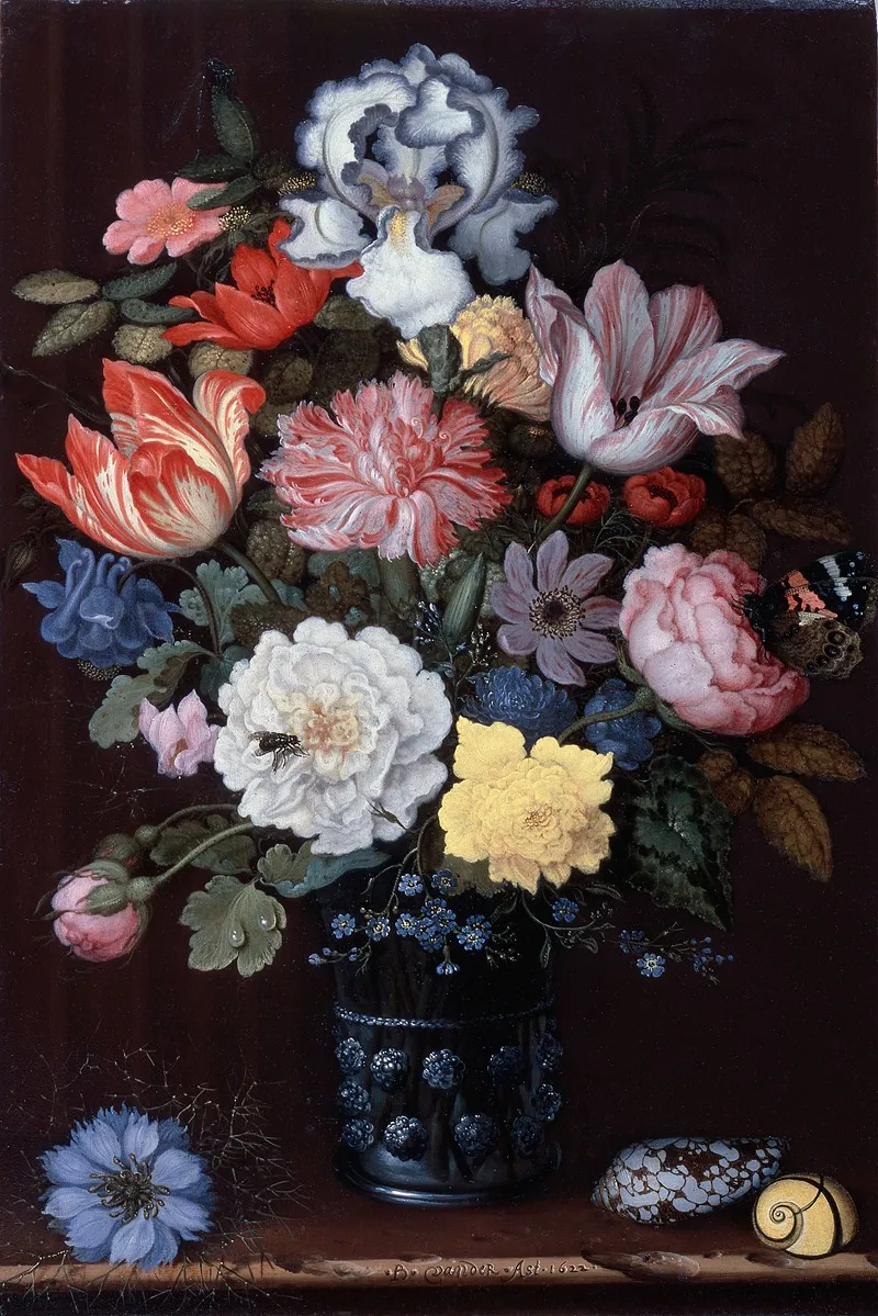 Floral Still Life With Shells Wall Art by Balthasar van der Ast - High-Resolution Digital Print