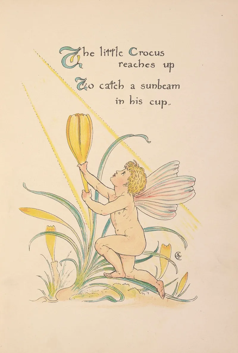 Floras Feast A Masque Of Flowers Pl 05 Wall Art by Walter Crane - High-Resolution Digital Print