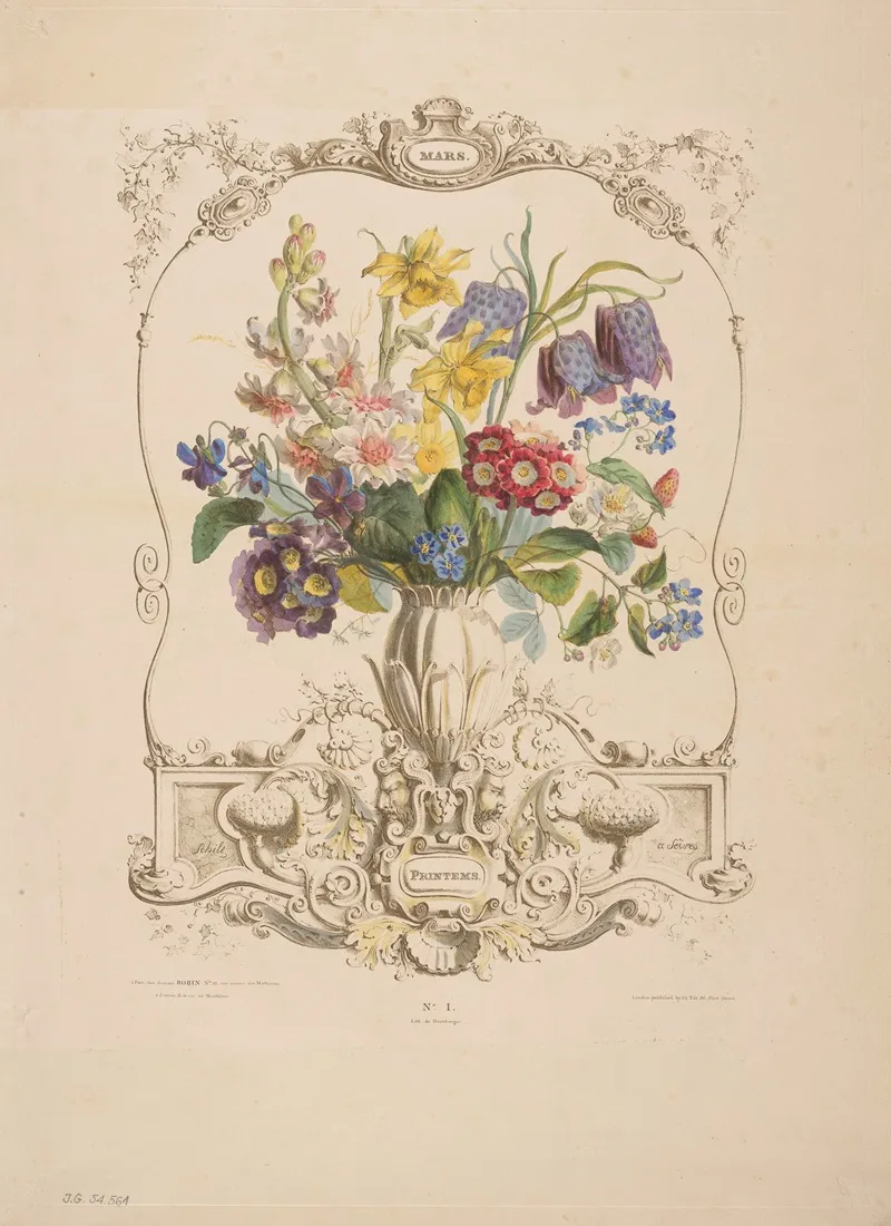Flore Des Quatre Saisons Pl 01 Wall Art by Louis-Pierre Schilt - High-Resolution Digital Print