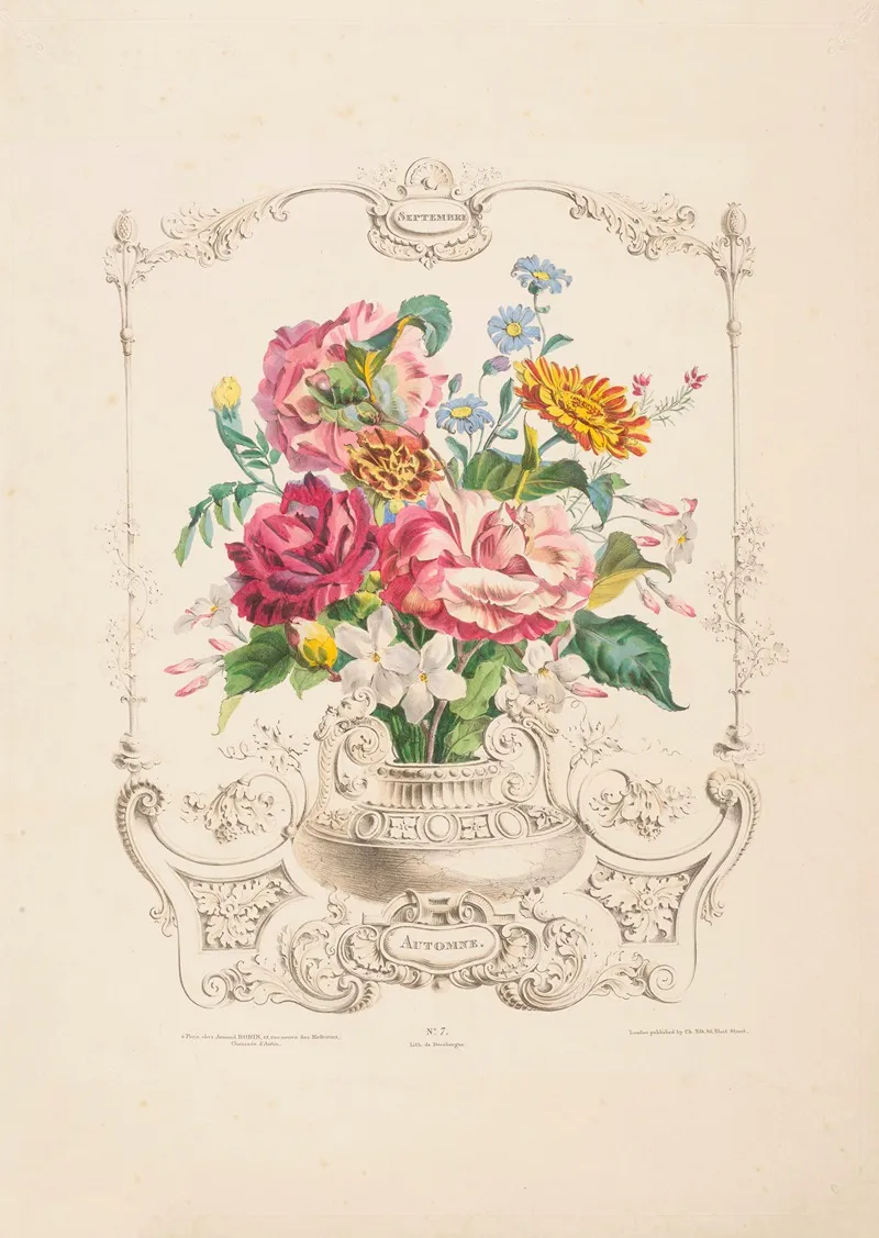 Flore Des Quatre Saisons Pl 02 Wall Art by Louis-Pierre Schilt - High-Resolution Digital Print