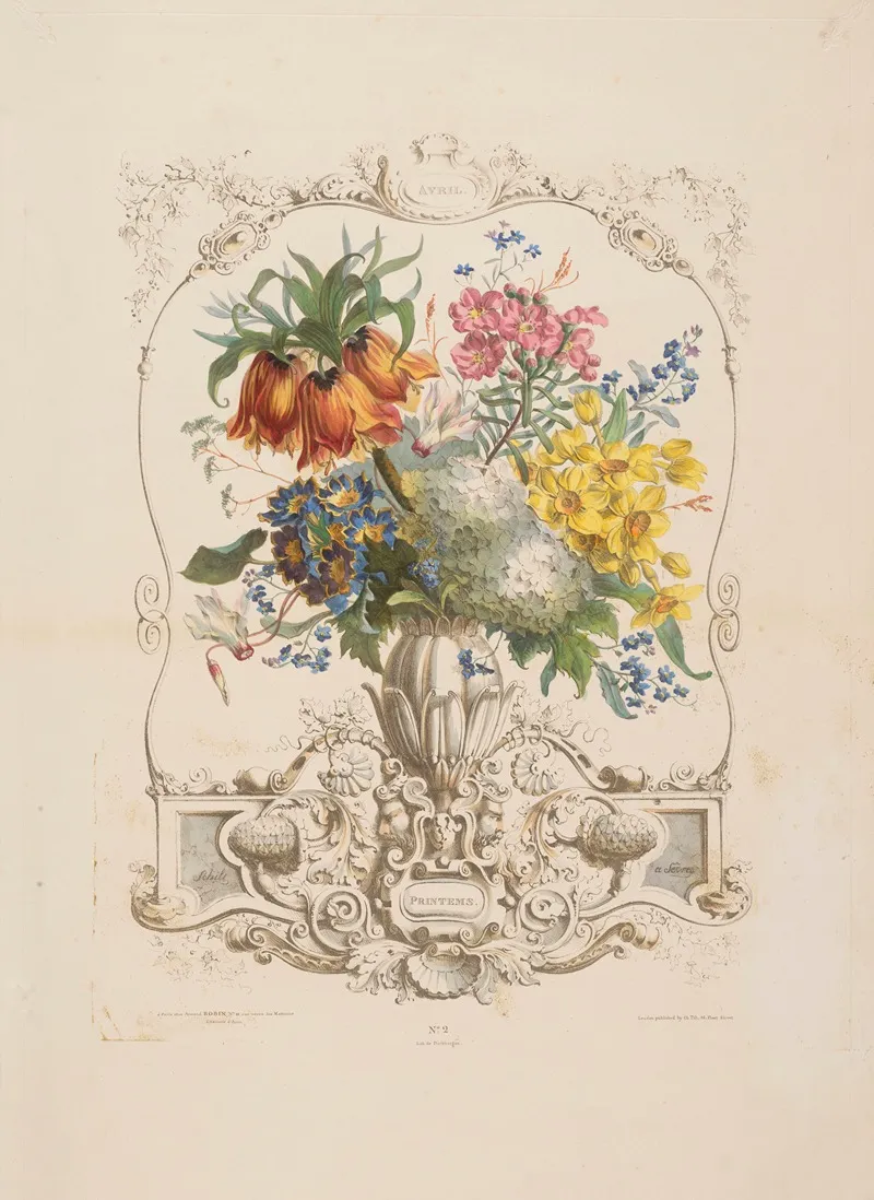 Flore Des Quatre Saisons Pl 03 Wall Art by Louis-Pierre Schilt - High-Resolution Digital Print