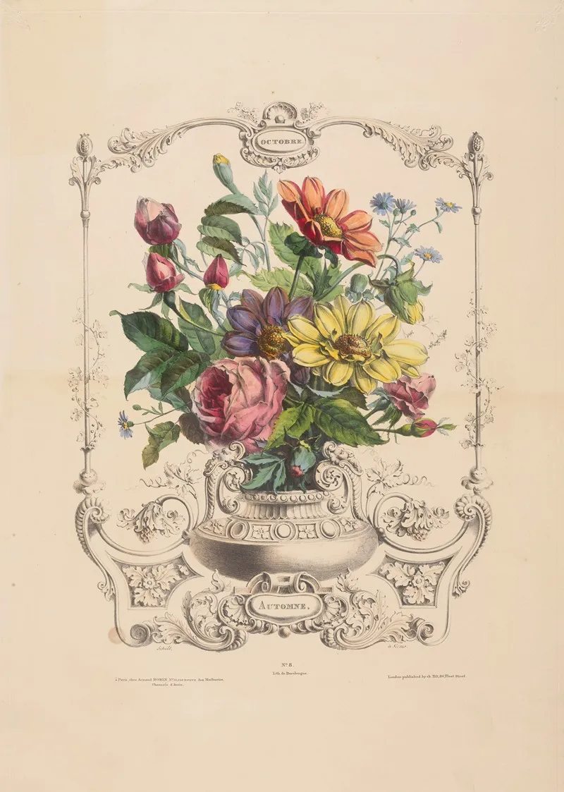 Flore Des Quatre Saisons Pl 04 Wall Art by Louis-Pierre Schilt - High-Resolution Digital Print
