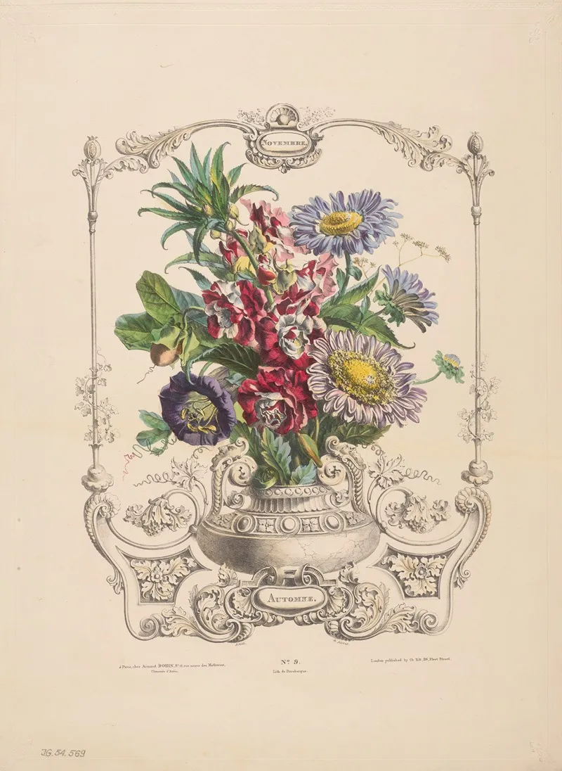 Flore Des Quatre Saisons Pl 06 Wall Art by Louis-Pierre Schilt - High-Resolution Digital Print