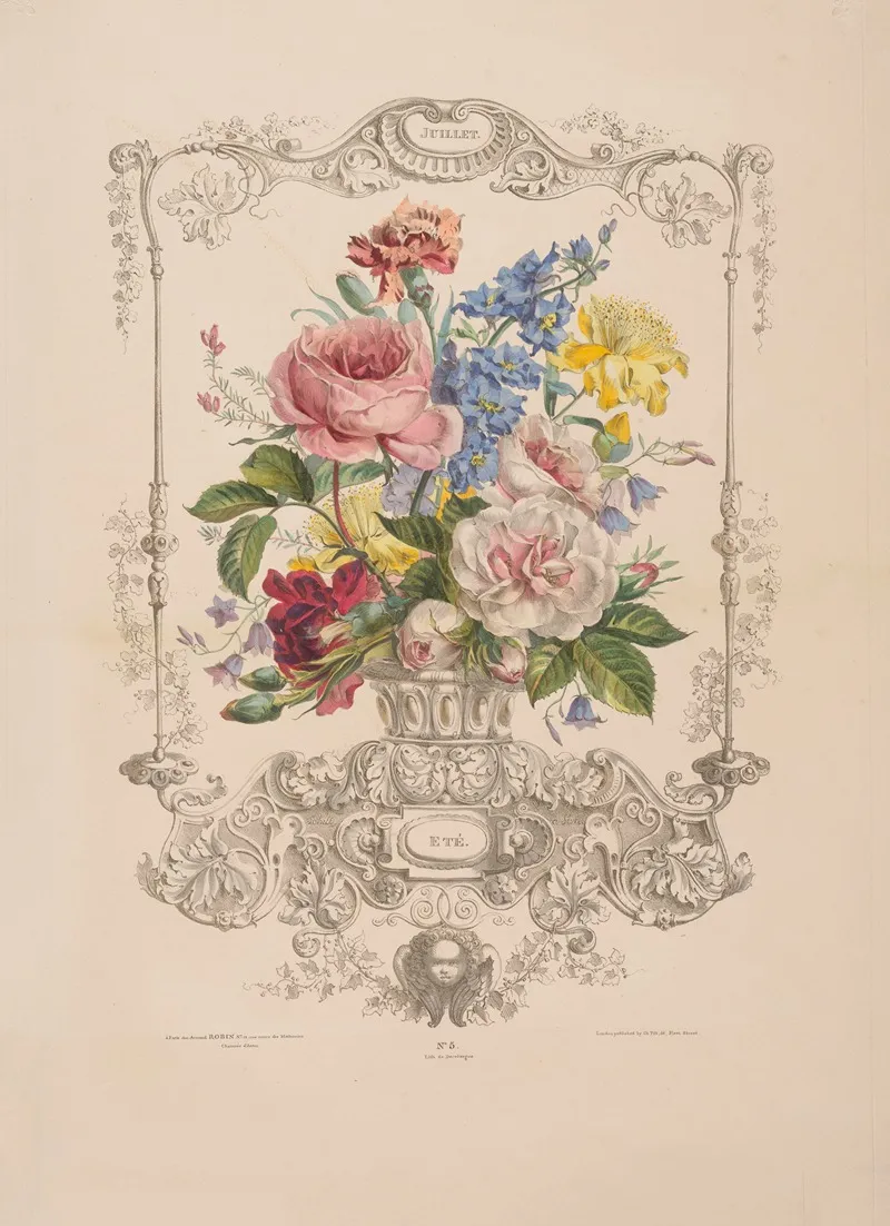 Flore Des Quatre Saisons Pl 09 Wall Art by Louis-Pierre Schilt - High-Resolution Digital Print