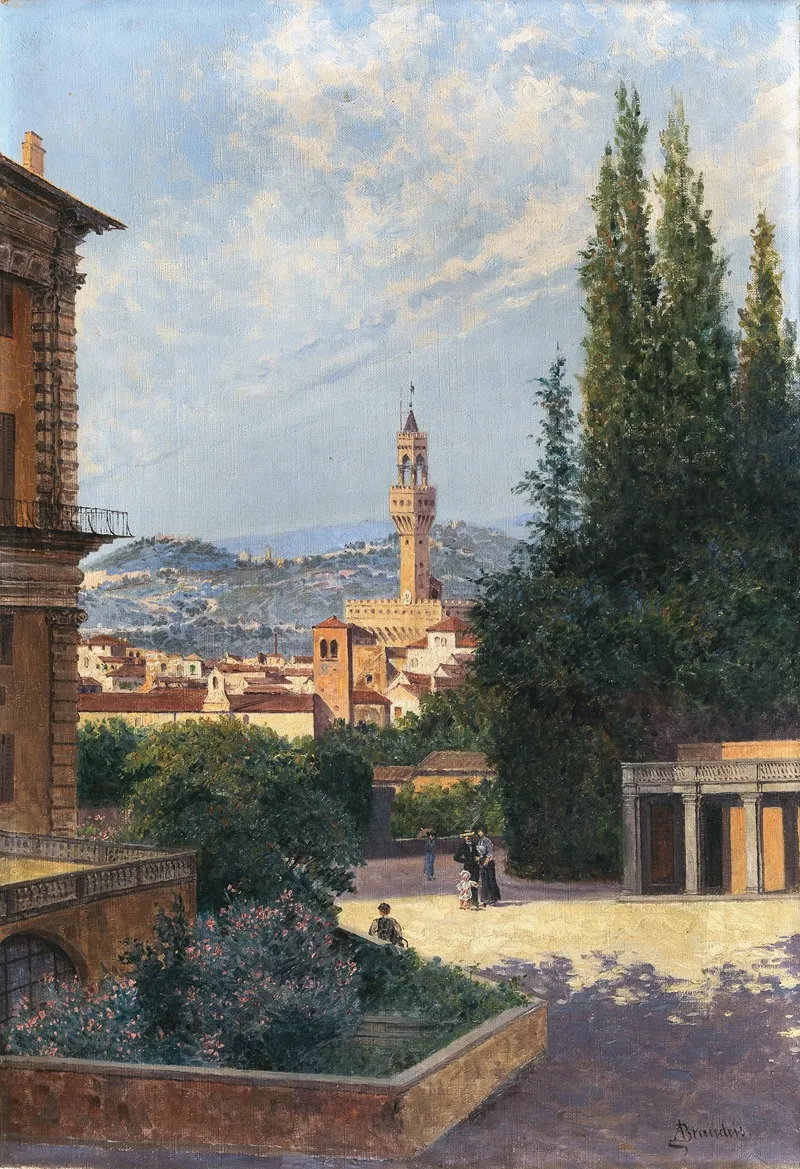 Florence A View Of Palazzo Vecchio From Boboli Gardens