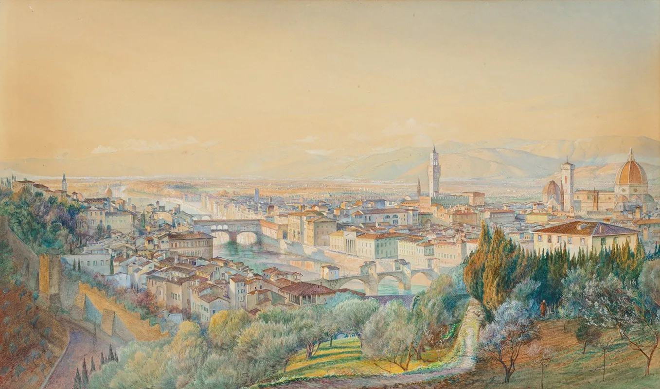 Florence From The South East Wall Art by John Wharlton Bunney - High-Resolution Digital Print