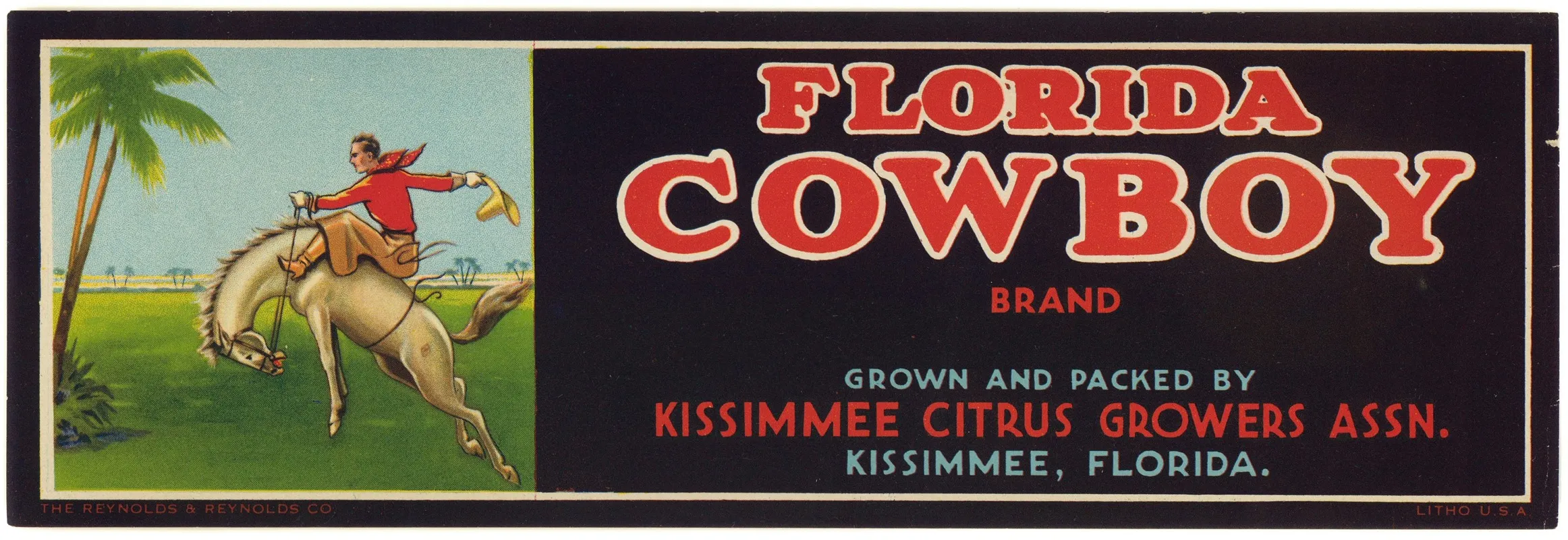 Florida Cowboy Brand Citrus Label 2