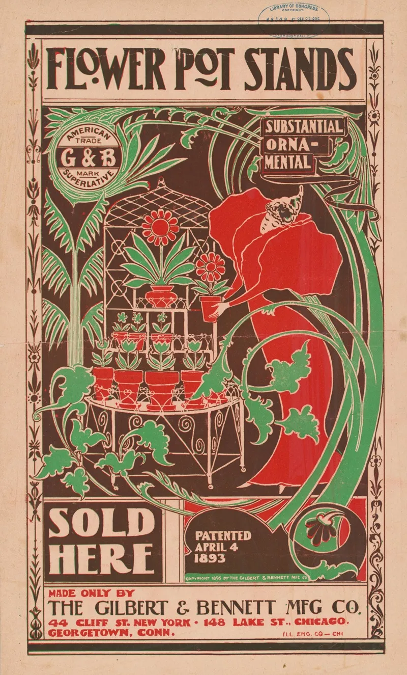 Flower Pot Stands Sold Here 3 Wall Art by Illinois Engraving Co - High-Resolution Digital Print