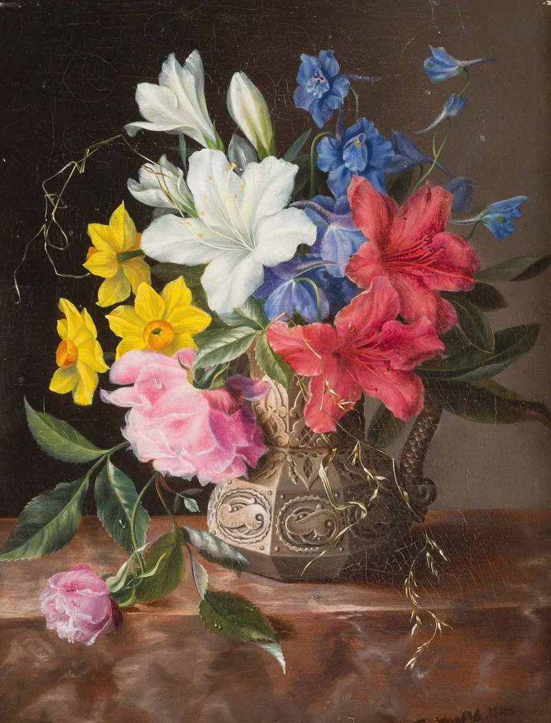 Flower Still Life 3 Wall Art by Georgius Jacobus Johannes van Os - High-Resolution Digital Print