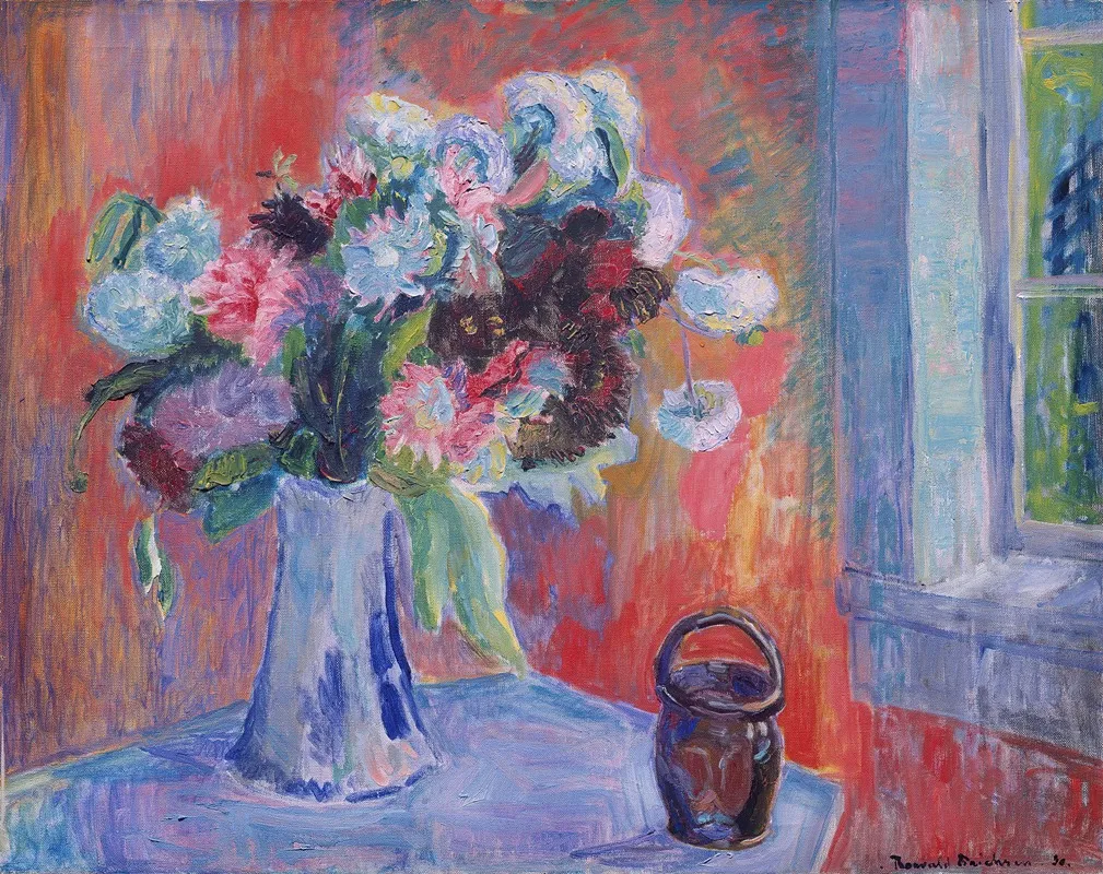 Flower Vase In Red Interior