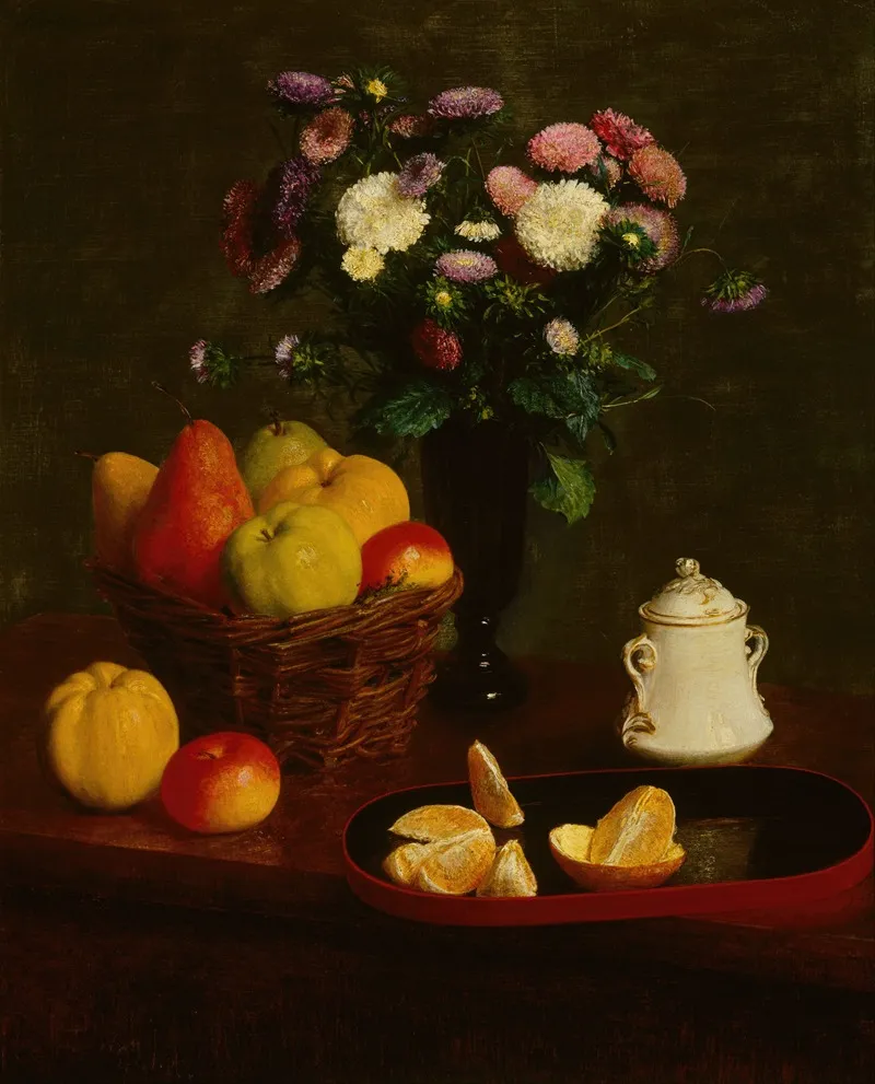 Flowers And Fruit 6 Wall Art by Henri Fantin-Latour - High-Resolution Digital Print