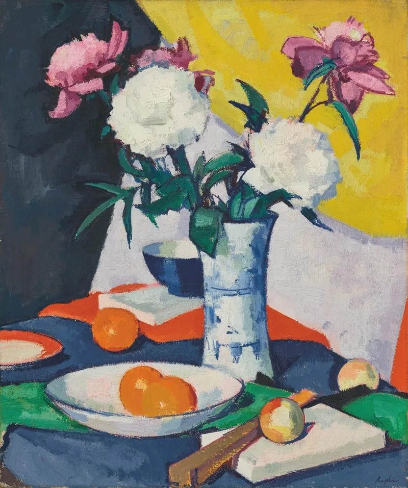 Flowers And Fruit 8 Wall Art by Samuel John Peploe - High-Resolution Digital Print