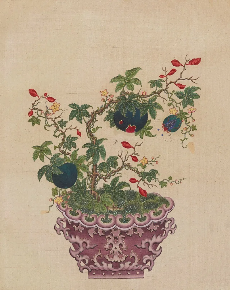 Flowers Birds And Insects Pl 06 Wall Art by Anonymous - High-Resolution Digital Print