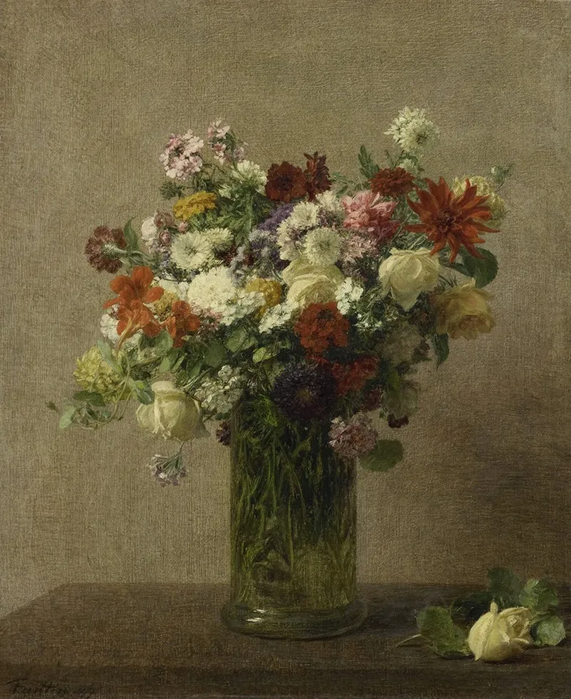 Flowers From Normandy Wall Art by Henri Fantin-Latour - High-Resolution Digital Print
