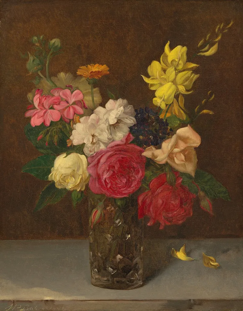 Flowers In A Cut Glass Vase Wall Art by William Perkins Babcock - High-Resolution Digital Print