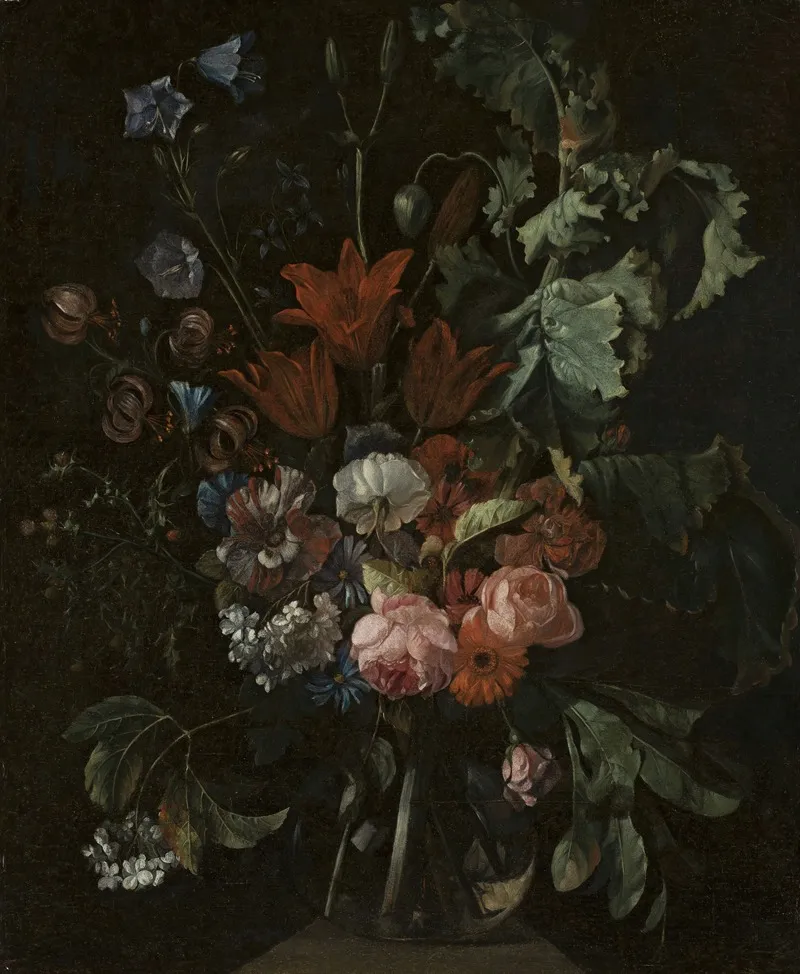 Flowers In A Glass Vase 4 Wall Art by Jacob van Walscappelle - High-Resolution Digital Print